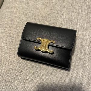 card holder triomphe in shiny calfskin black